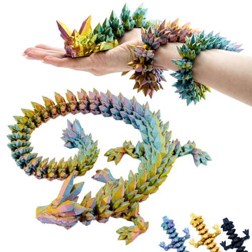 3D Drache – Drachenskulptur 60 cm | Magischer Drache in Rot-Gelb-Grün | Bewegliche Figur für Kinder, Sammler & Fantasy-Fans von KAHAUS