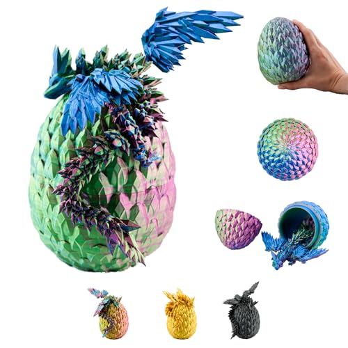 3D Drache im Ei – Drachenei mit Drache 23 cm Figur | 12 cm Großes Ei | Schlüpfender Überraschungsdrache in Blau-Grün-Violett mit Blumenmuster | Bewegliches Fantasy Spielzeug & Sammelfigur für Kinder 3D Drache im Ei – Drachenei mit Drache 23 cm Figur | 12 cm Großes Ei | Schlüpfender Überraschungsdrache in Blau-Grün-Violett mit Blumenmuster | Bewegliches Fantasy Spielzeug & Sammelfigur für Kinder von KAHAUS