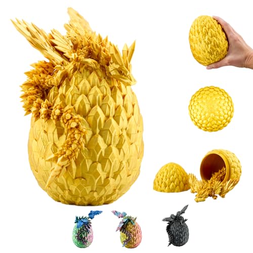 3D Drache im Ei – Drachenei mit Drache 23 cm Figur | 12 cm Großes Ei | Schlüpfender Überraschungsdrache in Goldener mit Blumenmuster | Bewegliches Fantasy Spielzeug & Sammelfigur für Kinder 3D Drache im Ei – Drachenei mit Drache 23 cm Figur | 12 cm Großes Ei | Schlüpfender Überraschungsdrache in Goldener mit Blumenmuster | Bewegliches Fantasy Spielzeug & Sammelfigur für Kinder von KAHAUS