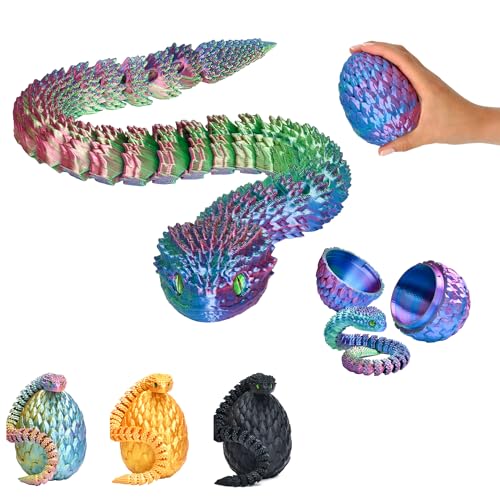 3D-Schlange im Ei | 27 cm Schlange in 10 cm Ei | Blau-Grün-Violett | Überraschungsfigur & Geschenk für Kinder von KAHAUS
