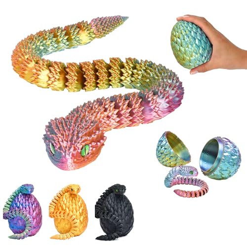 3D-Schlange im Ei | 27 cm Schlange in 10 cm Ei | Rot-Gelb-Grün | Überraschungsfigur & Geschenk für Kinder von KAHAUS