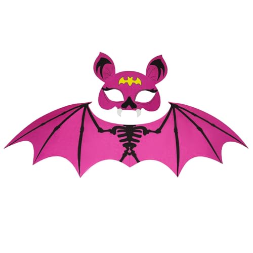 KAHDGSS 2 Teilige Kinder Halloween Fiss Fledermausflügel Maske Set Weiches Nicht Verwobenes Stoff Kostümzubehör Sichere Freundliche Rollenspiel Familie Halloween Rollenspiele Rollenspiele von KAHDGSS