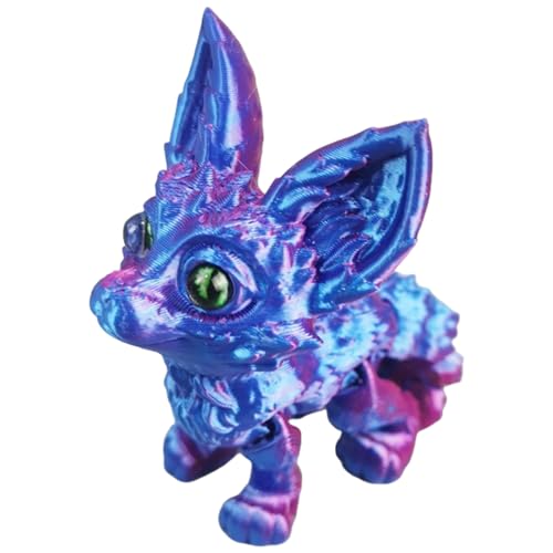 KAHDGSS 3 Abmessungen Gedruckte Füchse Realistische Haarlose Figuren Statuen Artikulierte Zappelspielzeug Für Haustierliebhaber Flexible Gelenk Artikulierter Zappelspielzeug von KAHDGSS