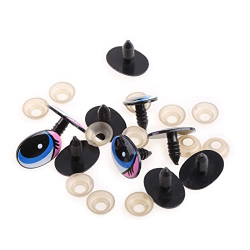 KAHDGSS 5 Paare (10pcs) Oval Blue Plastik Augen Spielzeugpuppen Puppen 24 Mm Tiersicherheit Und Nosen von KAHDGSS