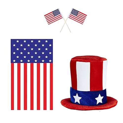 KAHDGSS America National Day Outfit Unisex Adult Cape Costume Brille Kopfschalhut Für Festivalfeier von KAHDGSS