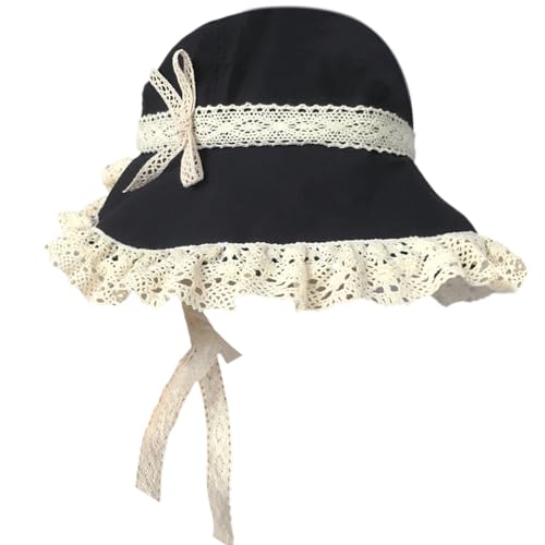 KAHDGSS Dunkler Viktorianischer Lacy Für Damen Girls Victorian Party Gartenpartys Cosplay Accessoires Spitze Bonnet von KAHDGSS