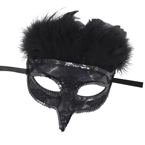 KAHDGSS Erwachsenen-Maskerade mit gefiederten Venezianern für Halloween, Cosplay, Abschlussball, Weihnachtskostüm von KAHDGSS