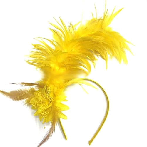 KAHDGSS Federstadband Für 1920er Jahre Themenpartys Kostüm Event Bühne Shows Soft Fabric Band Frauen Mädchen Kostüm Elegante Federstirnbänder Einzigartig von KAHDGSS