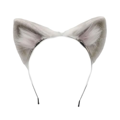 KAHDGSS Fuchs-Ohren-Haarreif, Schwanz, flauschige Katzenohren, Stirnband, Schwanz, Halloween, Cosplay, Party, Katzenkostüm, Zubehör für Kinder und Erwachsene von KAHDGSS