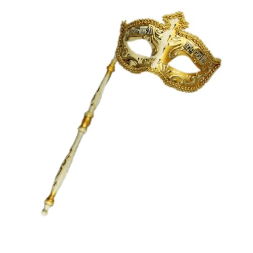 KAHDGSS Halloween Party Kostümmaske Karnivale Maske Mit Holding Stick Retro Musical Note Masquerade Mardi Gras Maske von KAHDGSS