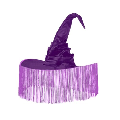 KAHDGSS Halloween Plissee Witchcap Vintage Black Witch Mit Großen Brims Frauen Hexe Cos Play Kostüm Party Cap Kopfbedeckung Halloween Für Frauen Für Erwachsene von KAHDGSS