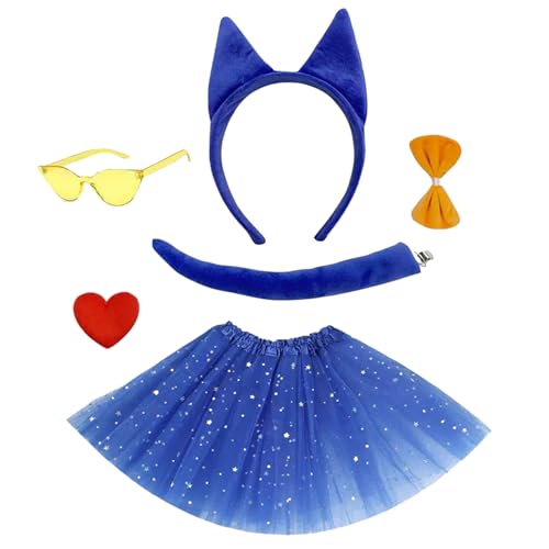 KAHDGSS Halloween-Tier-Kostüm-Set für Kinder, Katzen, Hunde, Esel, Outfit mit Stirnband, Nasenschwanz, Fliege, Rock, Strümpfe, Handschuhe KAHDGSS Halloween-Tier-Kostüm-Set für Kinder, Katzen, Hunde, Esel, Outfit mit Stirnband, Nasenschwanz, Fliege, Rock, Strümpfe, Handschuhe von KAHDGSS