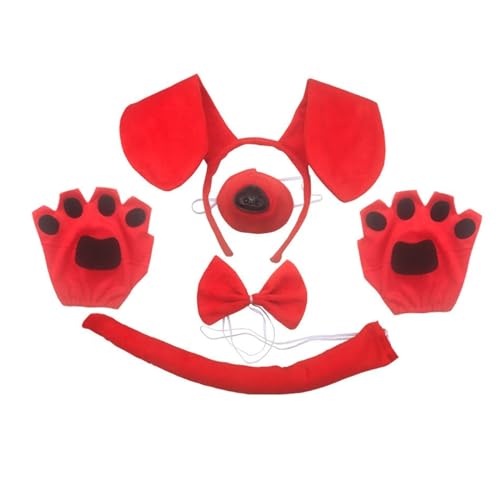 KAHDGSS Halloween Tierkostüm Set Für Kid Birthday Party Halloween Hundekleid Kostüm Hundehaarband Nase Schwanz Bowtie KAHDGSS Halloween Tierkostüm Set Für Kid Birthday Party Halloween Hundekleid Kostüm Hundehaarband Nase Schwanz Bowtie von KAHDGSS