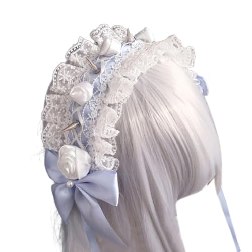 KAHDGSS Hamdmade Niethaarband Spitze Bogen Kopfbedeckung Für Party Cosplay Accessoire Für Musikfestivals Nachtclubs von KAHDGSS