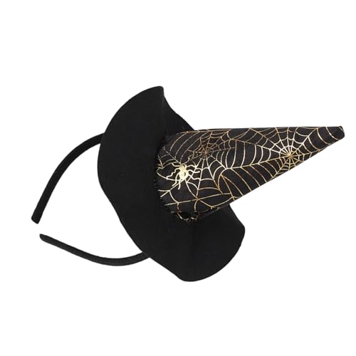 KAHDGSS Hexenkappen für alle Altersgruppen, Cosplay, Party, Requisiten, Halloween, Kostüm, Haarband, Karneval, spitzer Hut, Stirnband mit Spinnennetz KAHDGSS Hexenkappen für alle Altersgruppen, Cosplay, Party, Requisiten, Halloween, Kostüm, Haarband, Karneval, spitzer Hut, Stirnband mit Spinnennetz von KAHDGSS