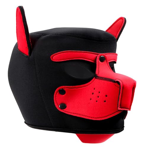 KAHDGSS Hundekopfmaske Für Erwachsene Halloween Hundekopfbedecker Atmungsaktive Hundefarbenmaske Halloween Kostümzubehör Für Frauen Mann von KAHDGSS