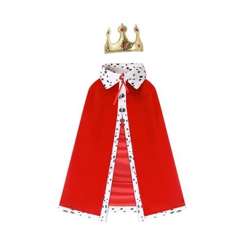 KAHDGSS Kinder Erwachsene König Umhang King King Umhang König Robe Kopfstück Set Halloween King Cape Kostüm Für Cosplay Rollenspiele KAHDGSS Kinder Erwachsene König Umhang King King Umhang König Robe Kopfstück Set Halloween King Cape Kostüm Für Cosplay Rollenspiele von KAHDGSS