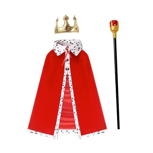 KAHDGSS Kinder Erwachsene König Umhang King King Umhang König Robe Kopfstück Set Halloween King Cape Kostüm Für Cosplay Rollenspiele KAHDGSS Kinder Erwachsene König Umhang King King Umhang König Robe Kopfstück Set Halloween King Cape Kostüm Für Cosplay Rollenspiele von KAHDGSS