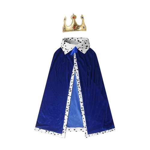 KAHDGSS Kinder Erwachsene König Umhang King King Umhang König Robe Kopfstück Set Halloween King Cape Kostüm Für Cosplay Rollenspiele KAHDGSS Kinder Erwachsene König Umhang King King Umhang König Robe Kopfstück Set Halloween King Cape Kostüm Für Cosplay Rollenspiele von KAHDGSS
