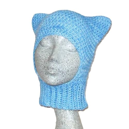 KAHDGSS Mädchen Kätzchenmütze Cartoon Ohren Hut Blau Kätzchen Geschenke Warme Häkelmütze Erwachsene Halloween Blaue Ohren Winter Foto Requisiten KAHDGSS Mädchen Kätzchenmütze Cartoon Ohren Hut Blau Kätzchen Geschenke Warme Häkelmütze Erwachsene Halloween Blaue Ohren Winter Foto Requisiten von KAHDGSS