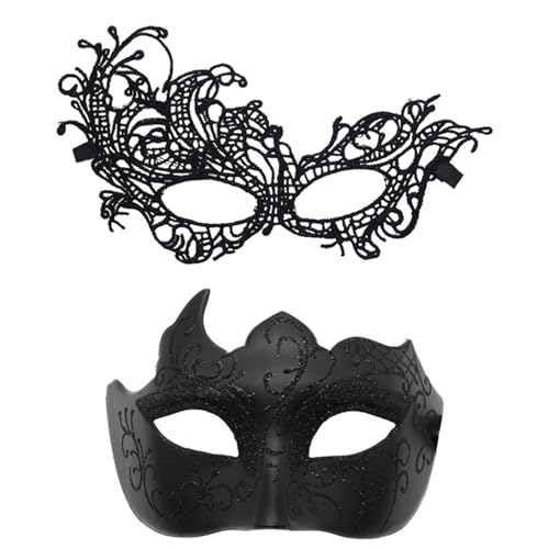 KAHDGSS Paar Maskerade Venezianer Party Halloween Kostüm Karneval für Paare Frauen Männer Halbgesicht Paar Maskeraden Set Venezianer Party Kostüm KAHDGSS Paar Maskerade Venezianer Party Halloween Kostüm Karneval für Paare Frauen Männer Halbgesicht Paar Maskeraden Set Venezianer Party Kostüm von KAHDGSS