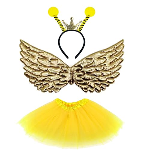 KAHDGSS Prinzessinnen-Kostüm, Bienen/Marienkäfer-Ohren, Stirnbänder, Schmetterlingsflügel, Tutus, Geburtstag, Halloween, Party, Cosplay KAHDGSS Prinzessinnen-Kostüm, Bienen/Marienkäfer-Ohren, Stirnbänder, Schmetterlingsflügel, Tutus, Geburtstag, Halloween, Party, Cosplay von KAHDGSS
