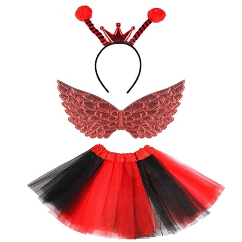 KAHDGSS Prinzessinnen-Kostüm, Bienen/Marienkäfer-Ohren, Stirnbänder, Schmetterlingsflügel, Tutus, Geburtstag, Halloween, Party, Cosplay KAHDGSS Prinzessinnen-Kostüm, Bienen/Marienkäfer-Ohren, Stirnbänder, Schmetterlingsflügel, Tutus, Geburtstag, Halloween, Party, Cosplay von KAHDGSS