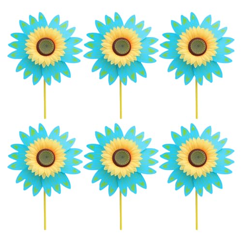 KAHDGSS Sonnenblume Windmühlen Vogelschutzmittel Pinwheel Hochzeit Rasene Dekoration Handspielzeug Balkon Garten Terrasse 6pcs Blumenwindmühle KAHDGSS Sonnenblume Windmühlen Vogelschutzmittel Pinwheel Hochzeit Rasene Dekoration Handspielzeug Balkon Garten Terrasse 6pcs Blumenwindmühle von KAHDGSS