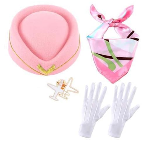 KAHDGSS Stewardess Kostüm Zubehör für Damen mit Flugbegleiterhut Flugzeugnadeln Lufthostessen Cosplay Kostüm Zubehör KAHDGSS Stewardess Kostüm Zubehör für Damen mit Flugbegleiterhut Flugzeugnadeln Lufthostessen Cosplay Kostüm Zubehör von KAHDGSS