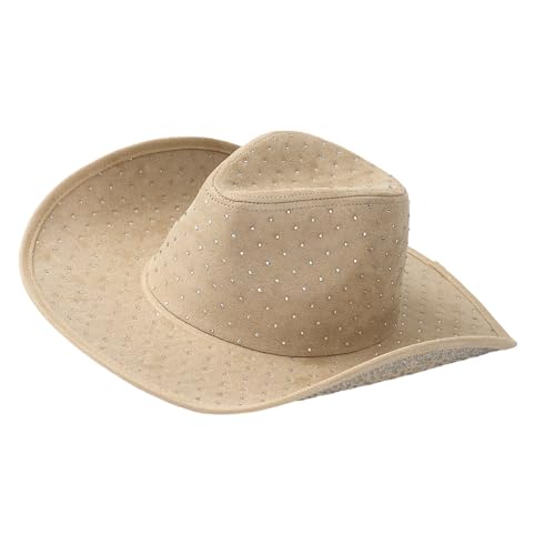 KAHDGSS Stilvoller Braut-Cowgirl-Hut, 2000er-Jahre-Stil, mit Strasssteinen für Damen, Brauthut, funkelnde Strasssteine, Foto-Requisiten KAHDGSS Stilvoller Braut-Cowgirl-Hut, 2000er-Jahre-Stil, mit Strasssteinen für Damen, Brauthut, funkelnde Strasssteine, Foto-Requisiten von KAHDGSS