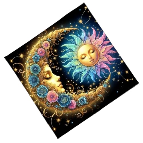 KAHDGSS Tarots Tischdecke Sonnenmondmuster Astrologie Altäre Stoffkennzahlen Karten Tisch Stoff Wandteppich Hexerei Liefern Göttisch Kartentisch Wand Dekore von KAHDGSS
