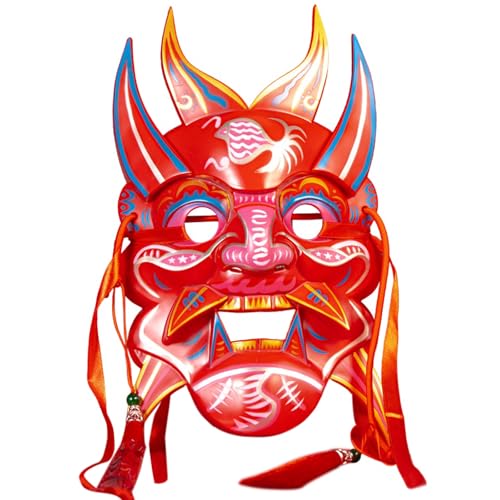 KAHDGSS Vollgesichtsmaskerade, Party, Cosplay, handbemalt, Nuo-Opern für Tempel, Halloween, Weihnachtsfeier von KAHDGSS