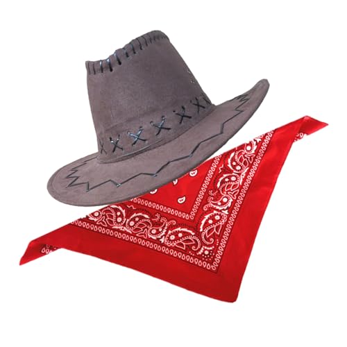 KAHDGSS Western Cow Boy Kostüm Set Western Cow Boy Outfits Cowgirl Hat Bandana Für Halloween Party Dress Rollenspiel Cosplay KAHDGSS Western Cow Boy Kostüm Set Western Cow Boy Outfits Cowgirl Hat Bandana Für Halloween Party Dress Rollenspiel Cosplay von KAHDGSS