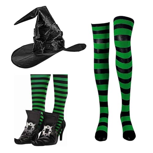 KAHDGSS Witch Dress Up Outfit Für Mädchen Frauen Halloween Cosplay Party Einschließlich Hatschuh Ärmel Gestreiftes Strümpfe Thema Party KAHDGSS Witch Dress Up Outfit Für Mädchen Frauen Halloween Cosplay Party Einschließlich Hatschuh Ärmel Gestreiftes Strümpfe Thema Party von KAHDGSS