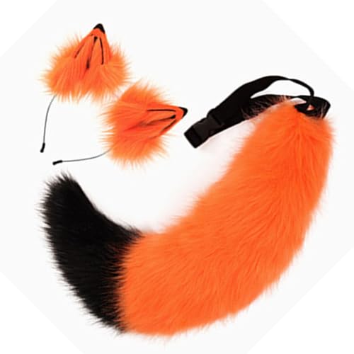 KAHDGSS Wolfsohren und -schwanz Set Kunstpelze Füchse Wolf Ohr Stirnband mit Schwanz Halloween Weihnachten Cosplay Party Kostüm Zubehör Wolf Ohren und Schwanz Set KAHDGSS Wolfsohren und -schwanz Set Kunstpelze Füchse Wolf Ohr Stirnband mit Schwanz Halloween Weihnachten Cosplay Party Kostüm Zubehör Wolf Ohren und Schwanz Set von KAHDGSS