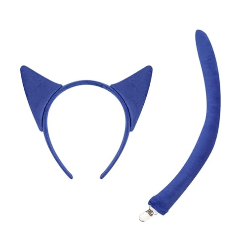 KAHDGSS Zartes blaues Ohrenkopf-Accessoire, bequem zu tragen, Kopfbedeckung, verstellbares Stirnband für Frauen und Cosplay-Fans von KAHDGSS