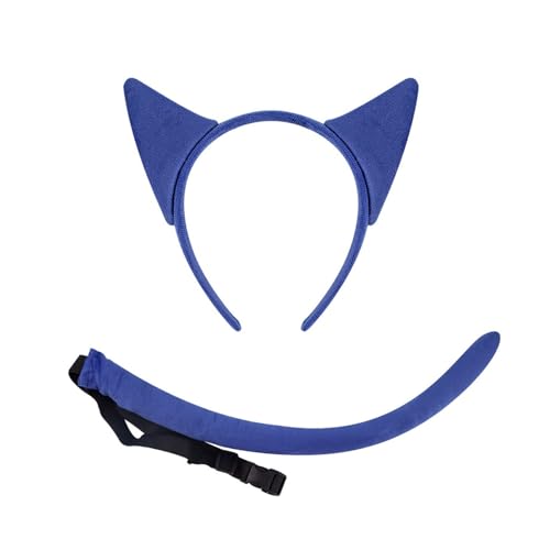 KAHDGSS Zartes blaues Ohrenkopf-Accessoire, bequem zu tragen, Kopfbedeckung, verstellbares Stirnband für Frauen und Cosplay-Fans von KAHDGSS