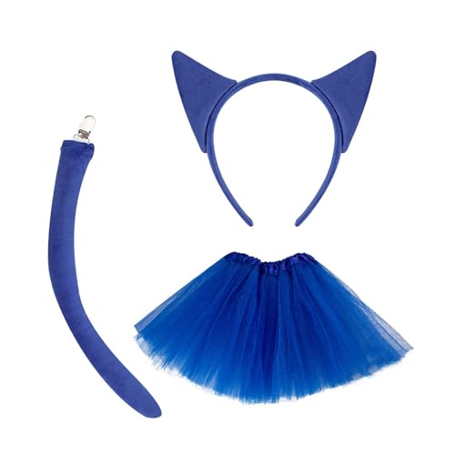 KAHDGSS Zartes blaues Ohrenkopf-Accessoire, bequem zu tragen, Kopfbedeckung, verstellbares Stirnband für Frauen und Cosplay-Fans von KAHDGSS