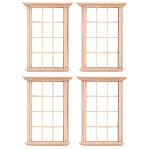 Praktische 4PCS Miniatur Robuste Holzfensterzubehör Für Puppenhäuser 1 12 Skala Child Modelle Tragbar Für Die Kollektor Miniaturraumdekoration Praktische 4PCS Miniatur Robuste Holzfensterzubehör Für Puppenhäuser 1 12 Skala Child Modelle Tragbar Für Die Kollektor Miniaturraumdekoration von KAHDGSS