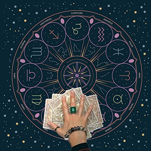 Tarot Karte Tischdecke Quadratische Gottesdienste 12 Konstellationen Tischdecke Astrologische Tabelle Matten Hexereien Liefern Tarotkarten Karten von KAHDGSS