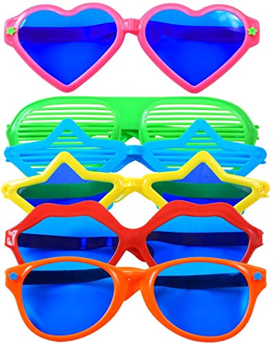 KAHEIGN 6Pcs Partybrille Plastik Groß Fun Sonnenbrille Bunte Party Brille für Strand Kostümzubehör Foto Requisiten Kostüm Partyzubehör KAHEIGN 6Pcs Partybrille Plastik Groß Fun Sonnenbrille Bunte Party Brille für Strand Kostümzubehör Foto Requisiten Kostüm Partyzubehör von KAHEIGN