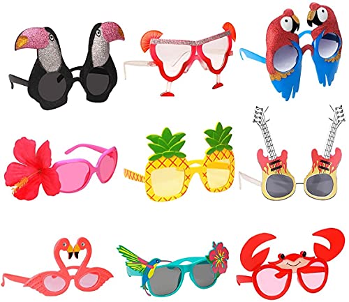 KAHEIGN Luau Party Sonnenbrille, 9 Paar Partybrille Lustige Hawaiianische Brille, Sommerparty Photo Booth Requisiten, Tropische Kostümbevorzugungen, Neuheit Partyzubehör Dekoration KAHEIGN Luau Party Sonnenbrille, 9 Paar Partybrille Lustige Hawaiianische Brille, Sommerparty Photo Booth Requisiten, Tropische Kostümbevorzugungen, Neuheit Partyzubehör Dekoration von KAHEIGN
