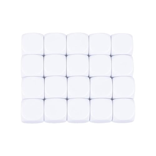 KAIHENG 20mm Acrylwürfel mit geglätteter Oberfläche, sechsseitige Würfel mit abgerundeten Ecken, weiße Würfelwürfel für Brettspiele, DIY-Aufkleber, Partyspaß, 100 Stück Weiß KAIHENG 20mm Acrylwürfel mit geglätteter Oberfläche, sechsseitige Würfel mit abgerundeten Ecken, weiße Würfelwürfel für Brettspiele, DIY-Aufkleber, Partyspaß, 100 Stück Weiß von KAIHENG
