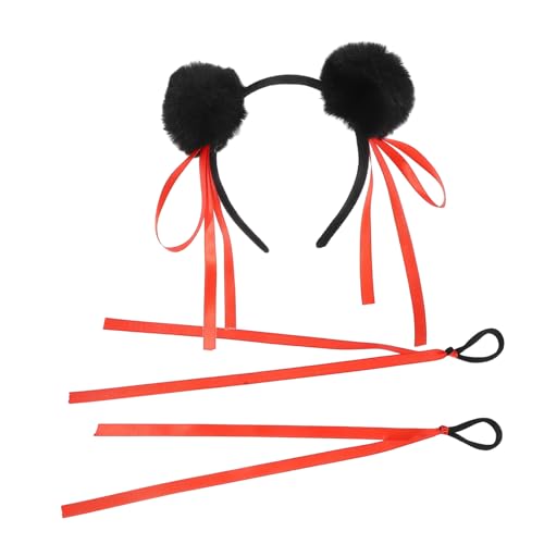 KAILIKETIY 1 Satz Bun Pompom Haarreif für Niedliches Kopfband für Chinesische für Aufführungen Partys Elastischen Haargummis von KAILIKETIY