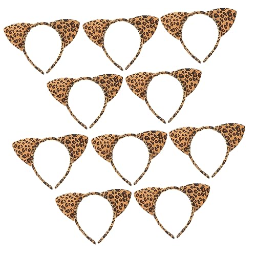 KAILIKETIY 10 Stück Teiliges Leopard Katzenohren Haarband Verstellbares Kostümzubehör für Halloween und Partys Langlebig und Bequem für Cosplay und Tägliche Nutzung KAILIKETIY 10 Stück Teiliges Leopard Katzenohren Haarband Verstellbares Kostümzubehör für Halloween und Partys Langlebig und Bequem für Cosplay und Tägliche Nutzung von KAILIKETIY