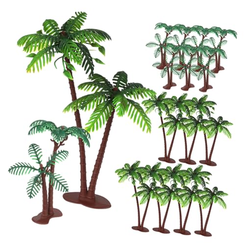 KAILIKETIY 16 Stück Mini Kokosbaum Kuchendekoration Teiliges Große Kleine für Cupcakes und Strandtorten Tortendeko für Hochzeiten und Partys von KAILIKETIY