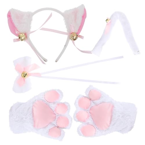 KAILIKETIY 1Satz Katzenohren Kostüm für Damen Teiliges Cosplay Outfit mit Stirnband und Fliege für Halloween Karneval und Partys Langlebig und Praktisch von KAILIKETIY