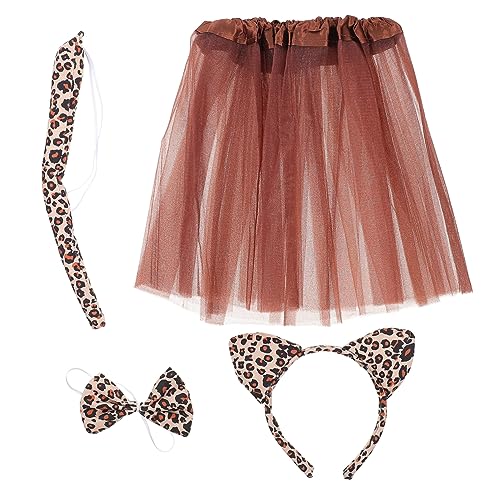 KAILIKETIY 1Satz Leopard Cosplay Kostümset für Teiliges mit Rock Haarreif und für Fasching Kostümparty und Bühnenaufführungen aus Hochwertigem Material Langlebig von KAILIKETIY