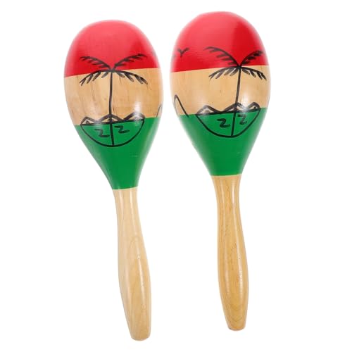 KAILIKETIY 2 Stück Holz-Maraca Holzmaracas Rasseln Entwicklungsspielzeug musikalisches Montessori Musikspielzeug für Babys -Maracas Mädchen Sand von KAILIKETIY