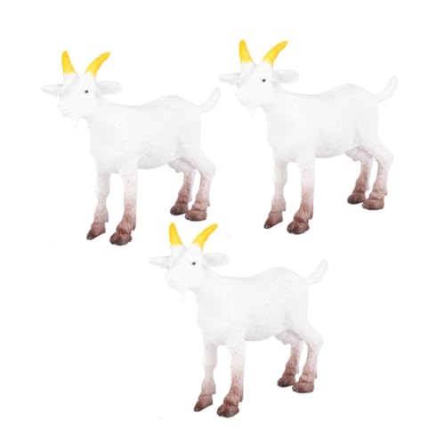 KAILIKETIY 3 Stück Mini-ziegenfiguren, 6 Stück Kunststoff, Realistische Weiße Ziegentiere, Simulierte Kleine Lämmer, Action-Modelle, Ziegen- Und Lammfiguren, Miniatur-nutztiermodelle Zum von KAILIKETIY